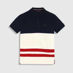TOMMY HILFIGER Boys Multicolor Cotton Color Block Polo image 1