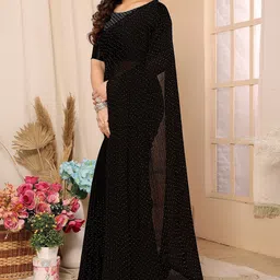 AMRUTKALA SAREES Embellished Beads and Stones Saree with Unstitched Blouse Piece image 5