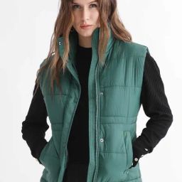 RAREISM Green Polyester Solid Sleeveless Jacket-picture-21