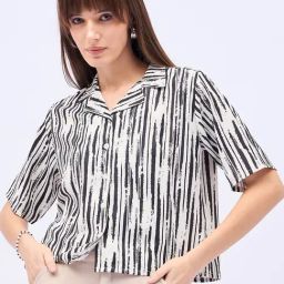 Winza Designer White Abstract Top-image-99