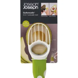 Joseph Joseph Silver & Green Stainless Steel 7 cm 3-In-1 Avocado Slicer image 2