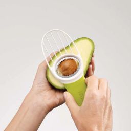 Joseph Joseph Silver & Green Stainless Steel 7 cm 3-In-1 Avocado Slicer image 4