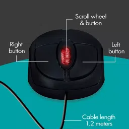 Zebronics Zeb-Rise Black Wired Optical Mouse with 3 Buttons image 3