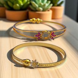 AARTISAI Set Of 2 Gold-Plated Stone Studded Bangle-image-67