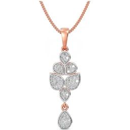Joyalukkas 18k Rose Gold & Diamond Floret Chain Pendant for Women-image-1