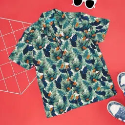YU by Pantaloons Kids Green & Blue Printed Shirt-image-84