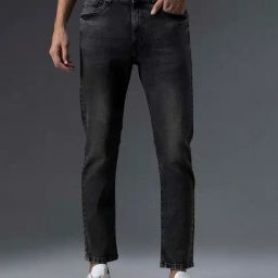 High Star Grey Straight Fit Lightly Washed Jeans-image-78