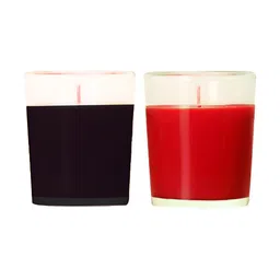 PEEPALCOMM Black & Red 2 Pieces Pillar Candle-58