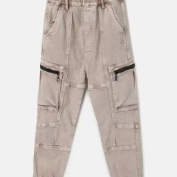 Blue Giraffe Girls Beige Cotton Washed Jeans-image-31