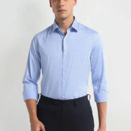 Arrow Blue Slim Fit Printed Shirt-picture-39