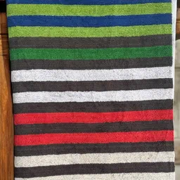 Wee Hours Blue & White Striped Cotton 500 GSM Bath Towel-image-93