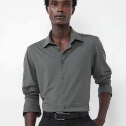 Rare Rabbit Green Regular Fit Solid Shirt-image-79