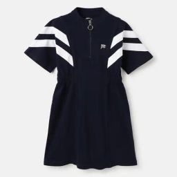 Blue Giraffe Girls Blue Regular Fit Dress-image-64