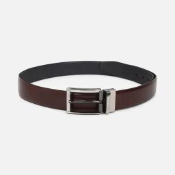 Allen Solly Black & Brown Leather Textured Reversible Belt-image-27