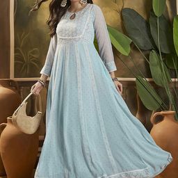 Sangria Women Embroidered Keyhole Neck Gown Maxi Dress-image-68