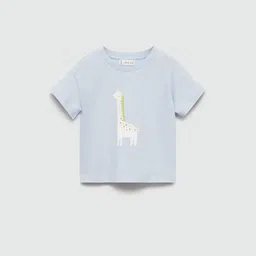 Mango Kids Girls Cotton Graphic Printed Drop-Shoulder Sleeves T-shirt-image-23