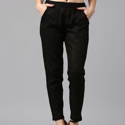 Jaipur Kurti Women Black Trousers-image-42