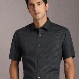 Louis Philippe Micro Ditsy Printed Pure Cotton Formal Shirt-picture-4