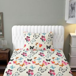 IVAZA White 800 TC Egyptian Cotton Queen Bedsheet with 1 Pillow Covers-image-47