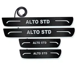 Auto Pearl Car Door Foot Step Led Sill/Scuff Plates Mirror Finish Black Compatible For Maruti Suzuki Alto Std (2000-2012), LEDBlklPLATE_Blk_AltoSTD2000_12 (Set of 4)-image-86