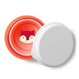 Skip Hop Red & Orange Colored Zoo Fox Smart Serve Non-Slip Bowls image 4