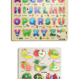Mingkids Educational Jigsaw Puzzles Learning Toys Kit Board GameSet of ABCD Alphabet & Fruits Educational Toy Pack of 2 - 35 Pieces-15