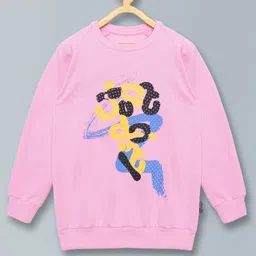 Kiddopanti Full Sleeves Placement Just Do It Printed Sweatshirt - Pink-picture-45