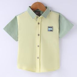 Little Kangaroos Cotton Half Sleeves Solid Shirt - Lemon-image-20