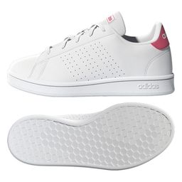 Adidas Kids Lace Up Sneaker with Brand Text Print- Pink & White-image-60