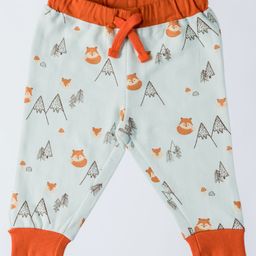 Totle Cotton Fox & Mountains Printed Joggers - Mint Green-image-28