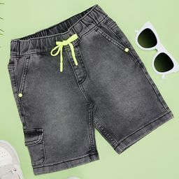 Pantaloons Junior Mild Washed Shorts - Charcoal Grey-picture-25