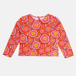 MINI KLUB Cotton Full Sleeves Floral Printed Top - Orange & Yellow-image-68