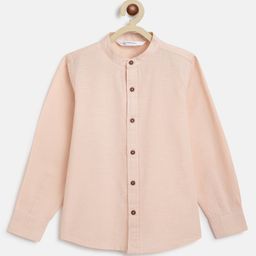 Campana 100% Cotton Full Sleeves Solid Shirt - Light Pink-image-59