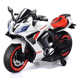 AYAAN TOYS R9 Bike Battery Operated Kids Electric Ride on Bike with Music Training Wheels Led Lights and Hand Accelerator -RED WHITE-image-33