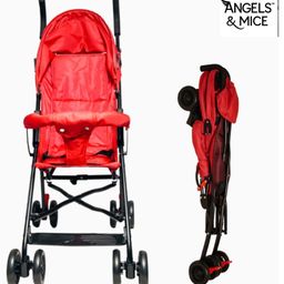 Angels & Mice Breezy Lite, Iron Frame, Compact & Lightweight Infant travel buggy, Umbrella Stroller, 7M to 3 Years| Guardrail, Extendable Canopy, Roll-Up Seat & 3-Point Safety Harness, Red-image-35