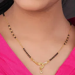 TKRB SALES Gold Plated Artificial Stones Studded And Beaded Mangalsutra-picture-33