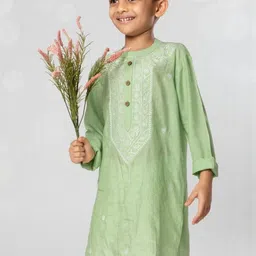 Tura Turi Boys Green Kurta Sets-57