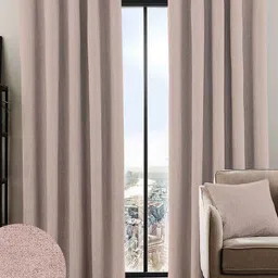 Nefertiti Home Pink 2 Pieces2 Black Out Long Door Curtain-47