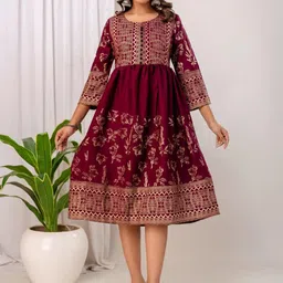 SUNEKH Women Floral Printed Screen Print Daily Anarkali Kurta-33