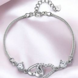 Nilu's Collection Women Cubic Zirconia Silver-Plated Wraparound Bracelet-19