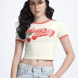 glitchez Unwavering Cute Typo Crop Regular Fit T-shirt-image-90