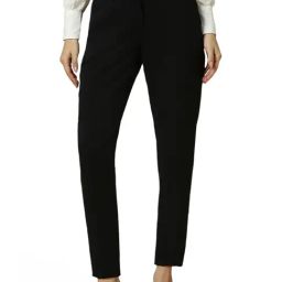 Allen Solly Black Plain Trousers-image-78