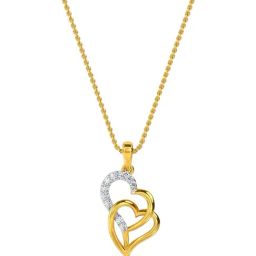 Kisna Diamond & Gold Jewellery 18k Twin Mate Heart Pendant-image-8