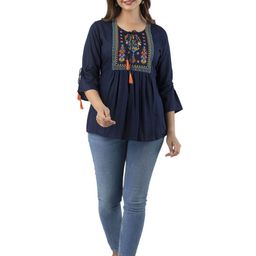 DMP FASHION Women Handloom A-Line Top-image-43