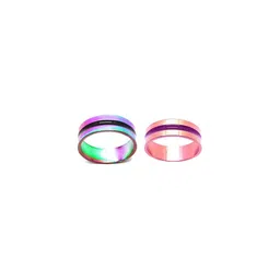 Dynamic Retail Global Set of 2 Rings for Men & Women, Multicolor-Pink Alloy Ring ()-16