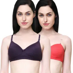 Lady Lyka Multicolor Non Wired Padded T-Shirt Bra (Pack Of 2)-image-56