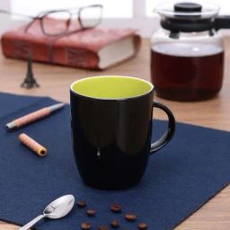 Clay Craft Black & Green Ceramic Milk Mugs (350 ml) - Set of 1-image-66