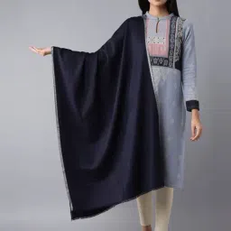 W Navy Cotton Shawl-picture-31