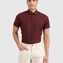 United Colors of Benetton Maroon Slim Fit Shirt-picture-10