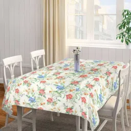 Klotthe Floral Multicolor 300 TC Cotton Rectangle 6-Seater Table Cover-8